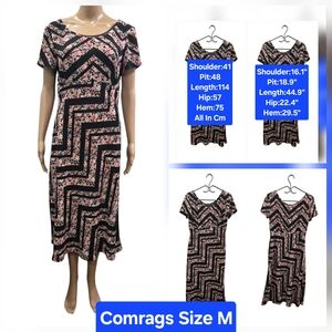 Comrags A-Line Floral Dress Size M